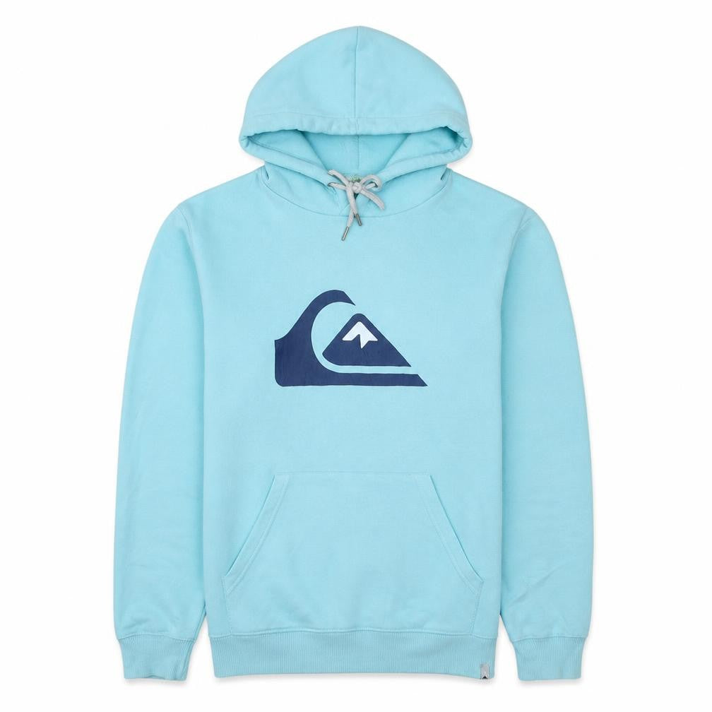 Front view of Quiksilver Men's Blue Pullover Hoodie Small Regular Fit