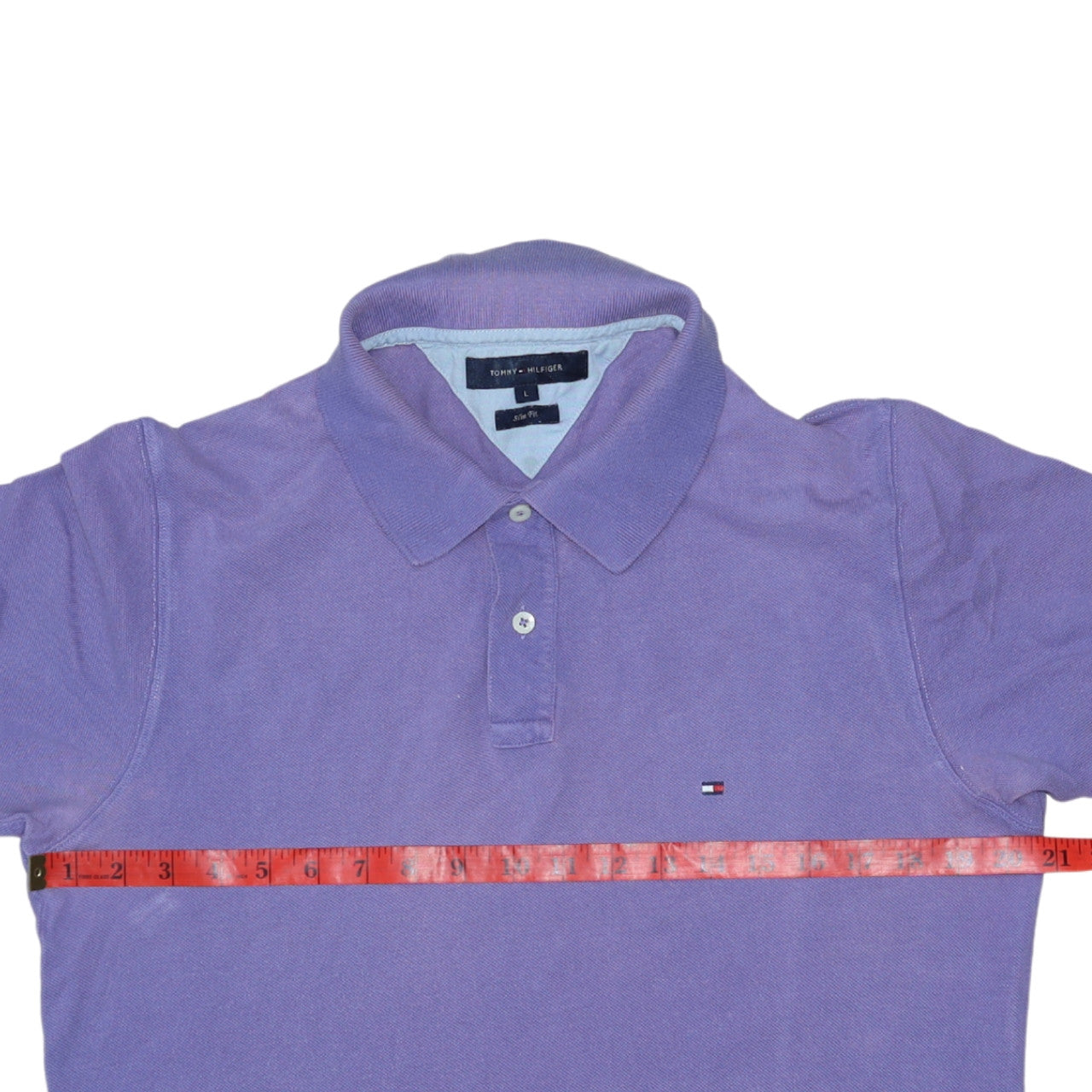 Tommy Hilfiger Men's Purple Slim Fit Cotton Polo Shirt Size L