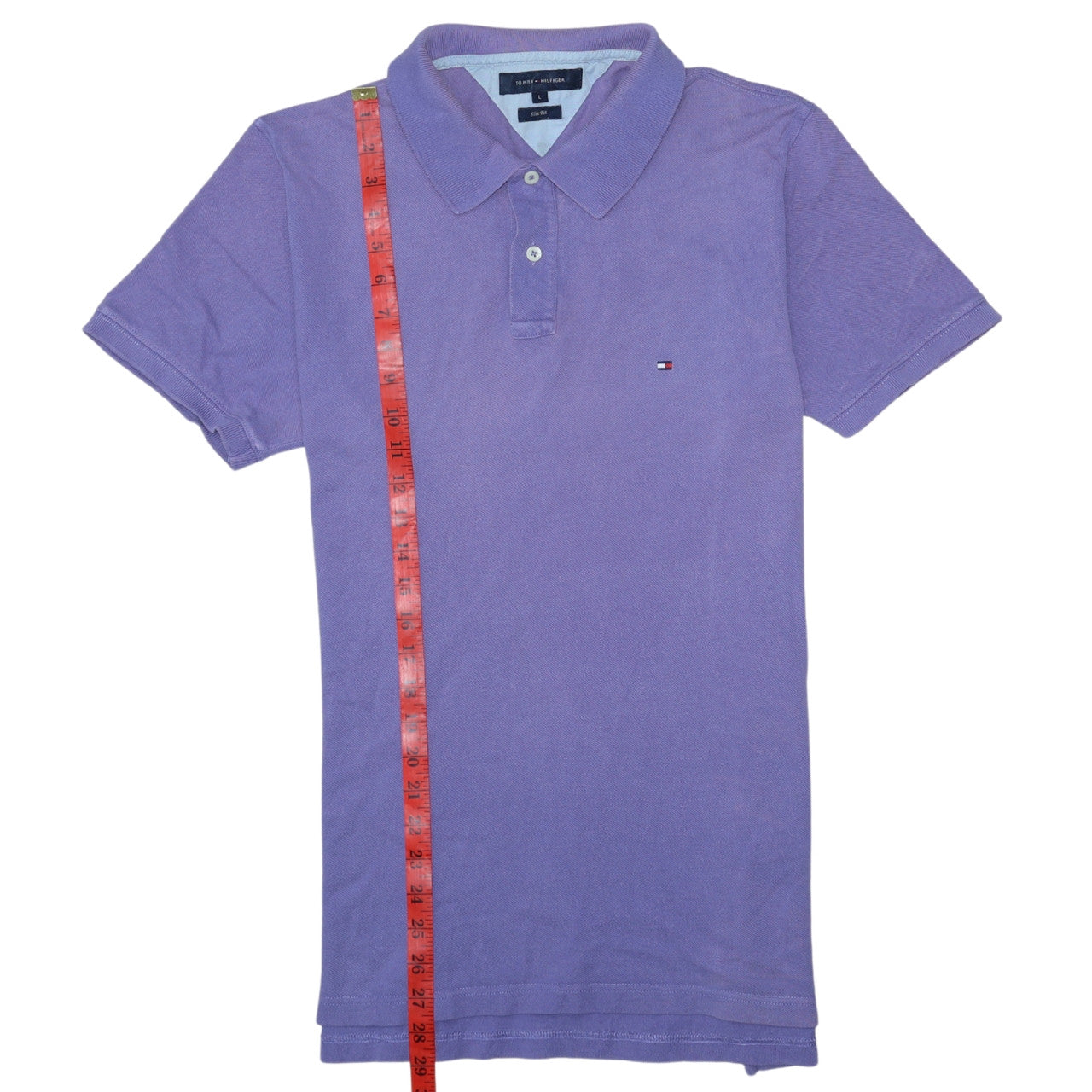 Tommy Hilfiger Men's Purple Slim Fit Cotton Polo Shirt Size L