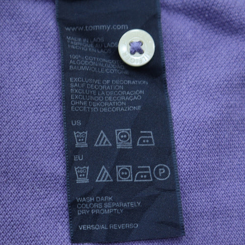 Tommy Hilfiger Men's Purple Slim Fit Cotton Polo Shirt Size L