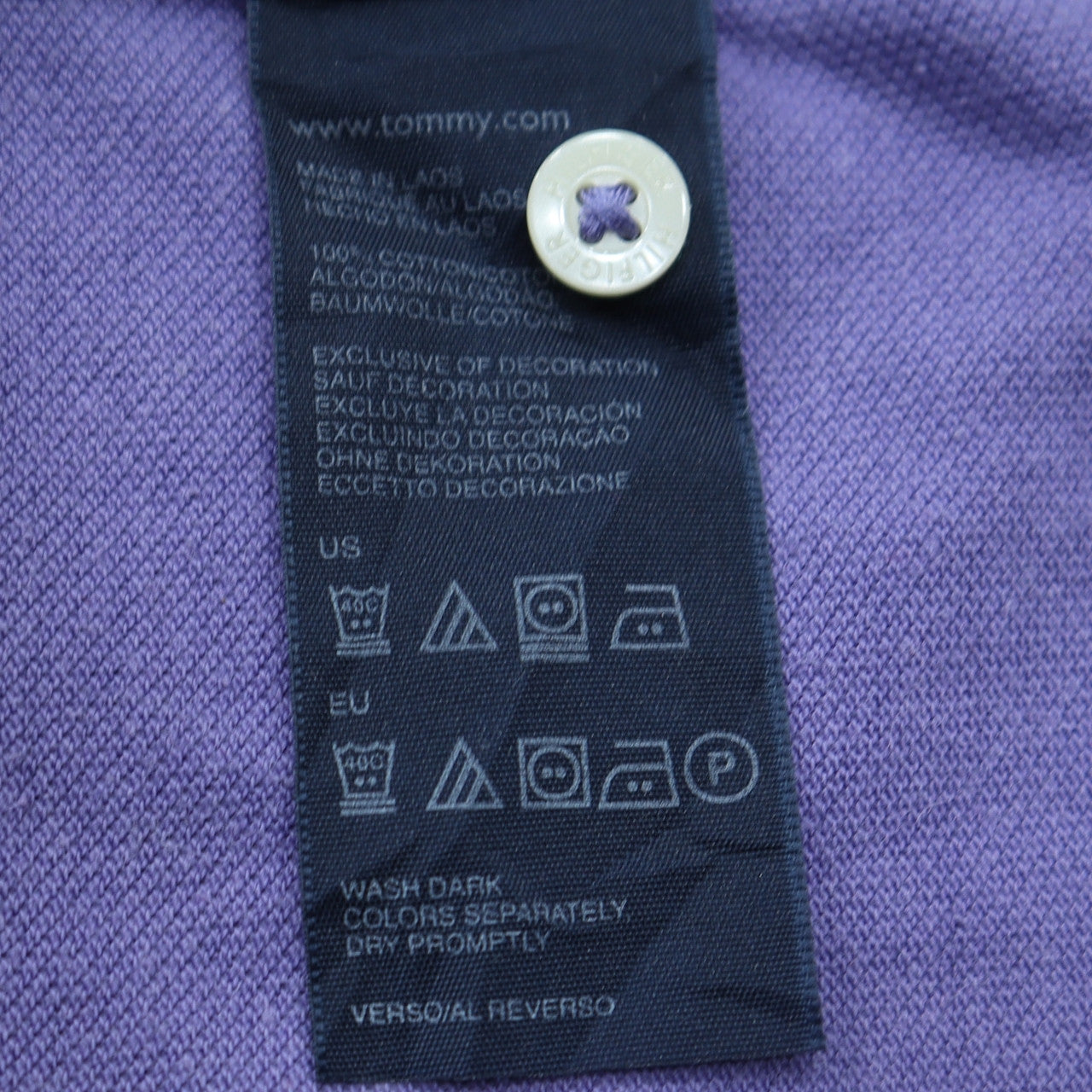 Tommy Hilfiger Men's Purple Slim Fit Cotton Polo Shirt Size L