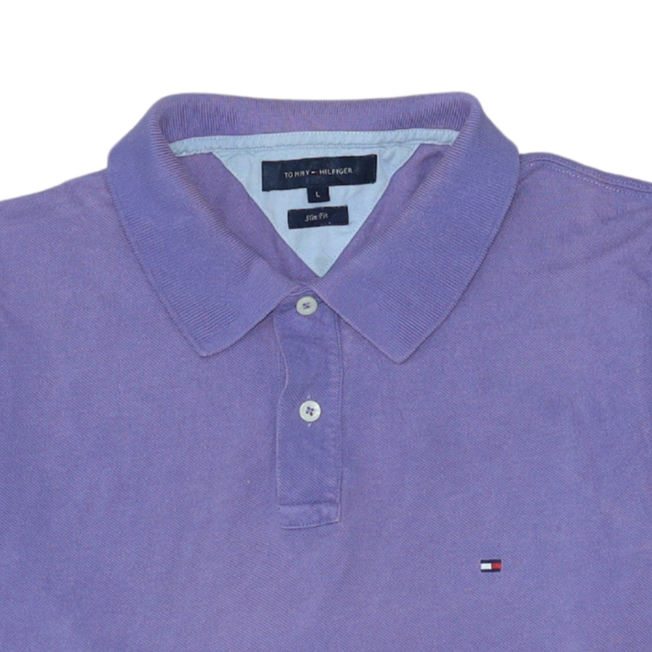 Tommy Hilfiger Men's Purple Slim Fit Cotton Polo Shirt Size L