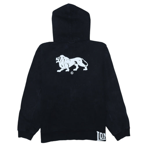 Lonsdale Mens Black Full Zip Hoodie Size L Fleece Sportswear