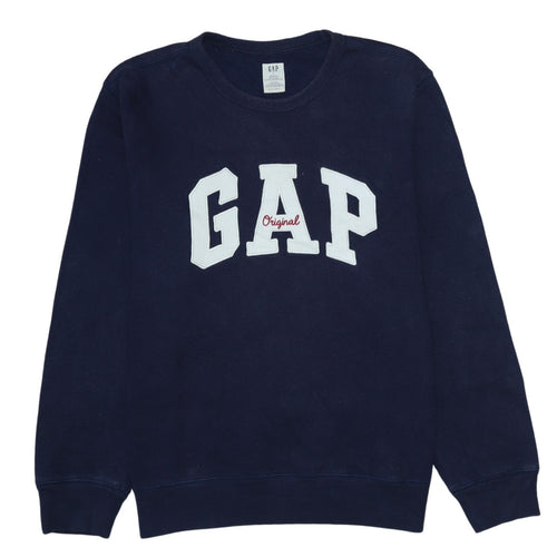GAP Men's Blue Logo Pullover Sweatshirt L Regular Fit