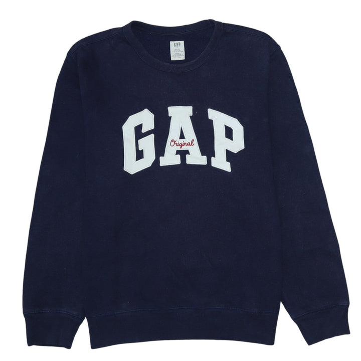 GAP Men's Blue Logo Pullover Sweatshirt L Regular Fit