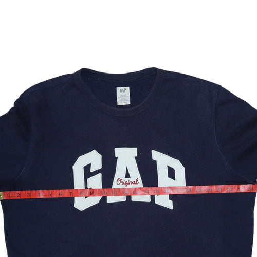 GAP Men's Blue Logo Pullover Sweatshirt L Regular Fit