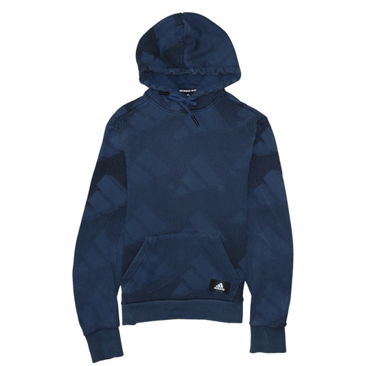 Adidas Mens Blue XS Pullover Hoodie Graphic Print