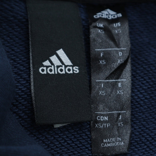 Adidas Mens Blue XS Pullover Hoodie Graphic Print