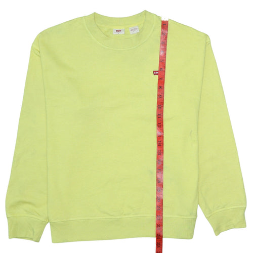 Levi's Womens Yellow Logo Crew Neck Pullover Sweatshirt Size M