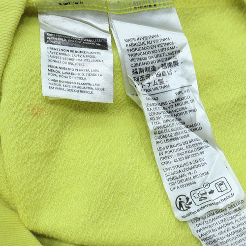 Levi's Womens Yellow Logo Crew Neck Pullover Sweatshirt Size M