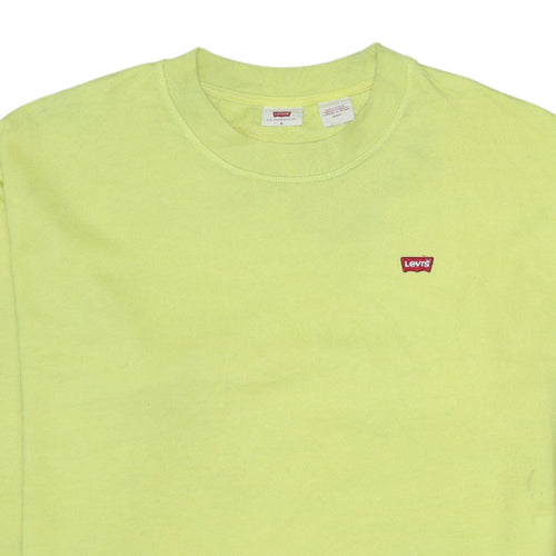 Levi's Womens Yellow Logo Crew Neck Pullover Sweatshirt Size M