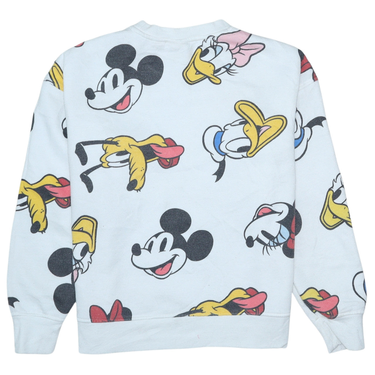 Disney Women White Mickey & Friends XS Pullover Sweatshirt