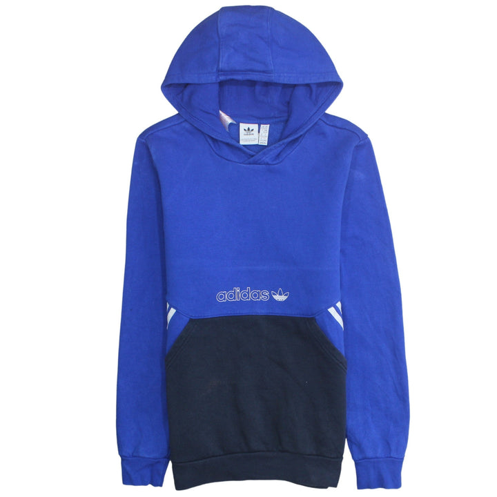 Adidas Boys Blue Pullover Hoodie 15-16 Years Colourblock Logo Sweatshirt