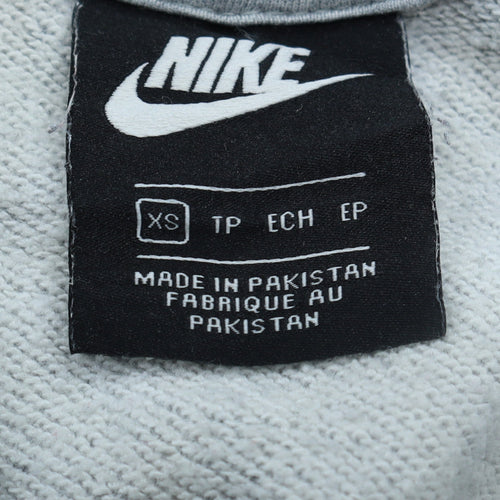 Nike Men’s Grey XS Pullover Hoodie with Logo and Pockets