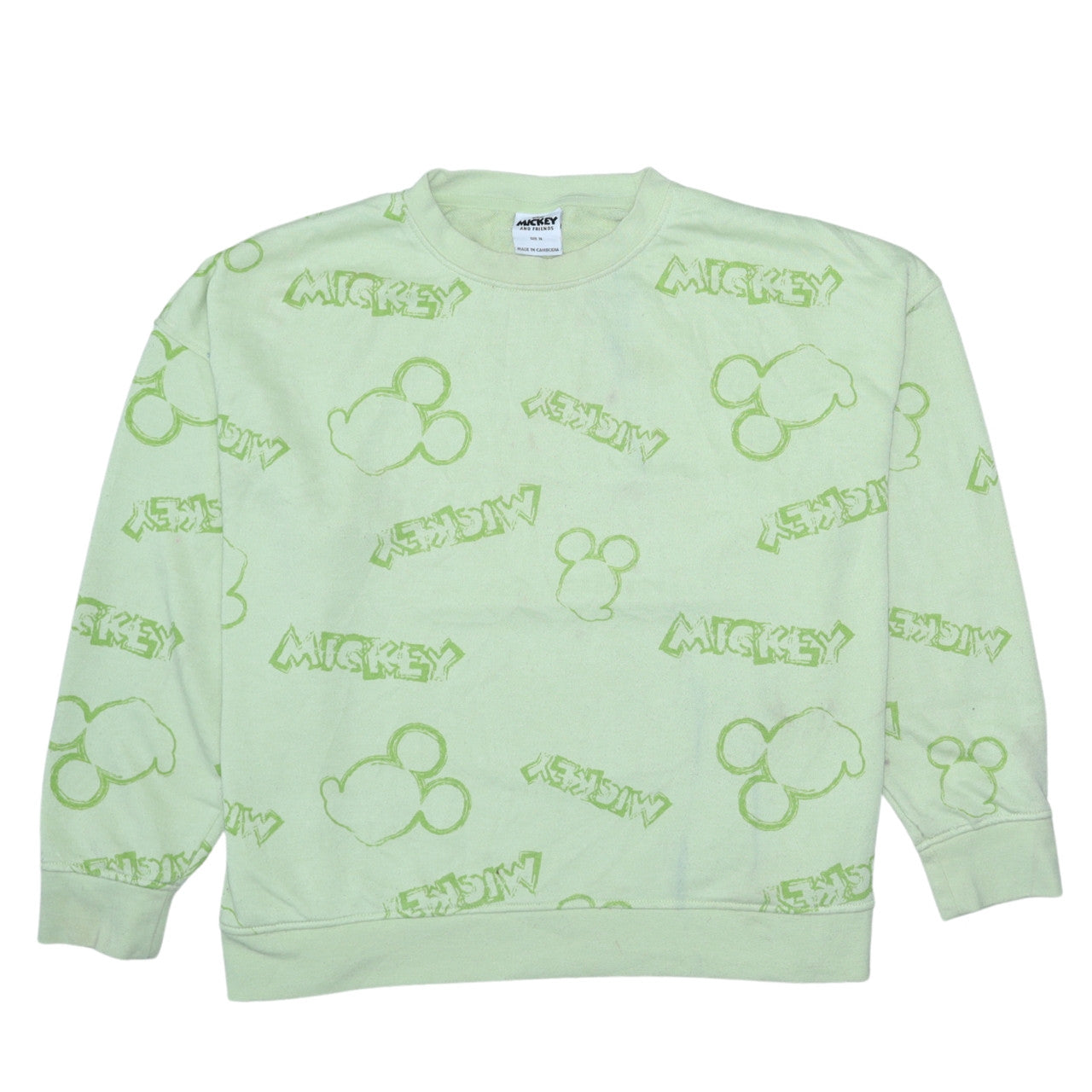 Disney Mickey & Friends Women's Green XL Sweatshirt Primark Cares