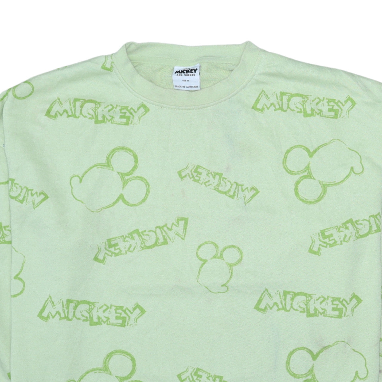 Disney Mickey & Friends Women's Green XL Sweatshirt Primark Cares