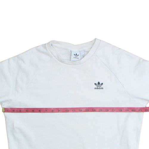Adidas Men's White Crew Neck Pullover Sweatshirt Size M