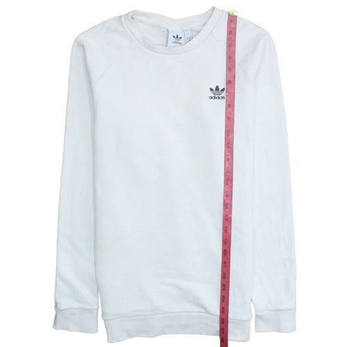 Adidas Men's White Crew Neck Pullover Sweatshirt Size M