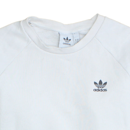 Adidas Men's White Crew Neck Pullover Sweatshirt Size M