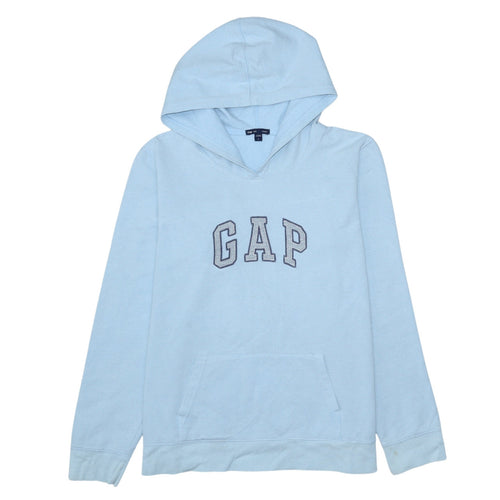 GAP Women Blue Pullover Hoodie Size L Cotton Blend Stretch Casual