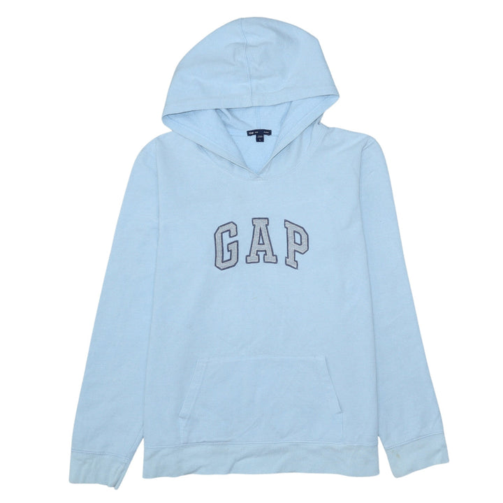 GAP Women Blue Pullover Hoodie Size L Cotton Blend Stretch Casual