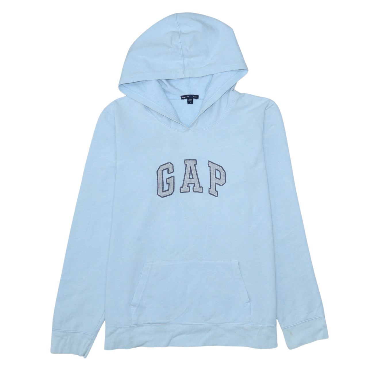 GAP Women Blue Pullover Hoodie Size L Cotton Blend Stretch Casual