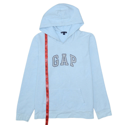 GAP Women Blue Pullover Hoodie Size L Cotton Blend Stretch Casual