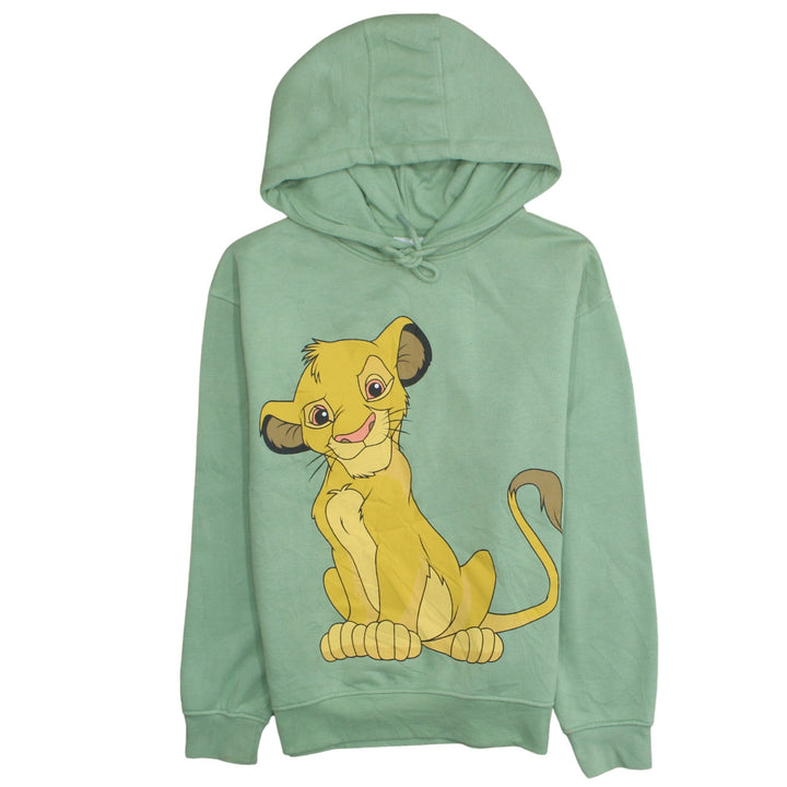 Disney Womens Green Simba Hoodie Small 10/12 Pullover Cotton Blend