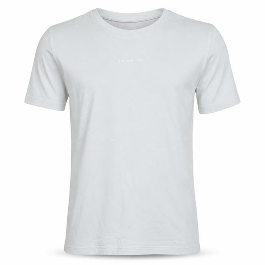 Front view of Adidas Men's White Cotton Regular Fit Crew Neck T-Shirt, size M