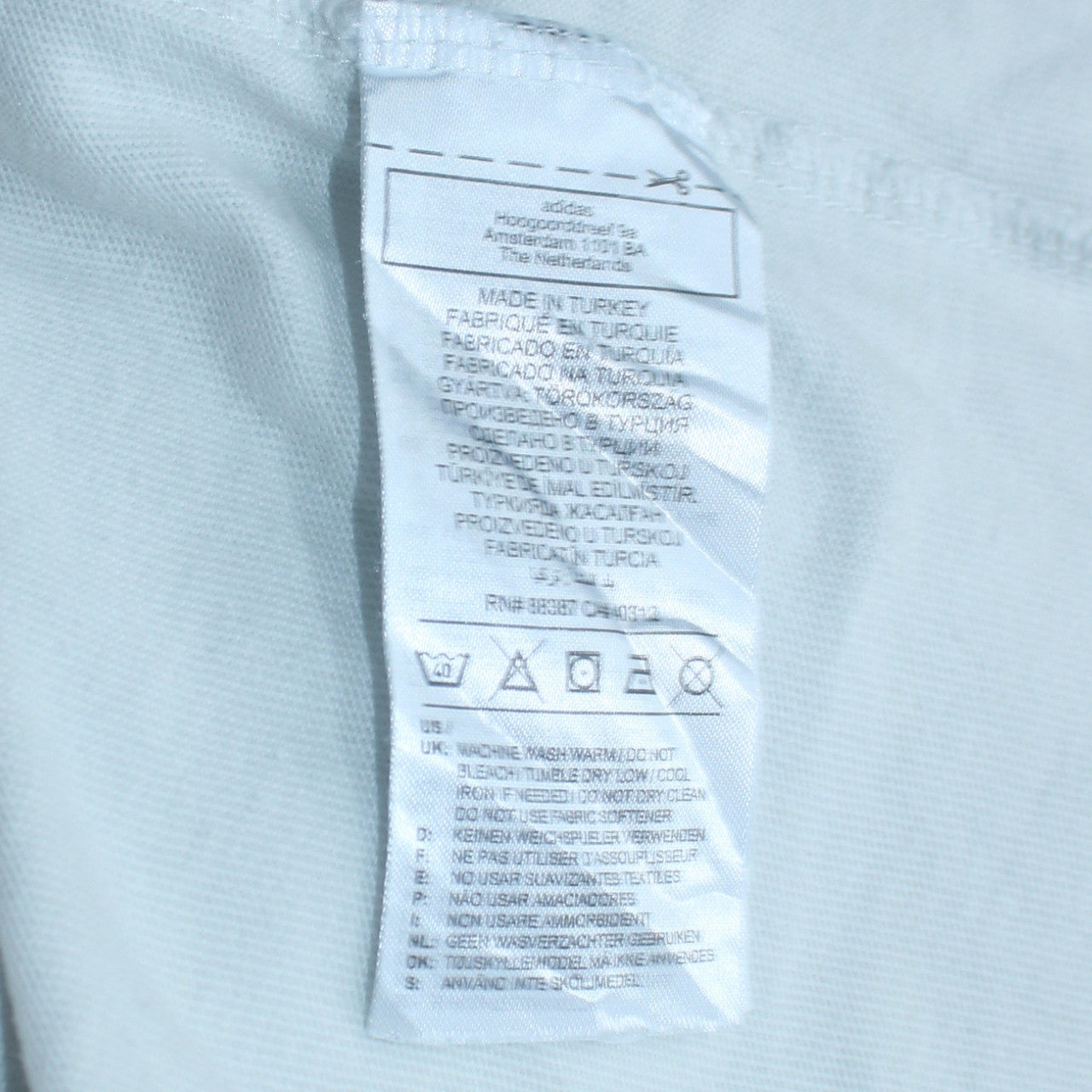 Adidas Men's White Cotton Regular Fit Crew Neck T-Shirt Size M