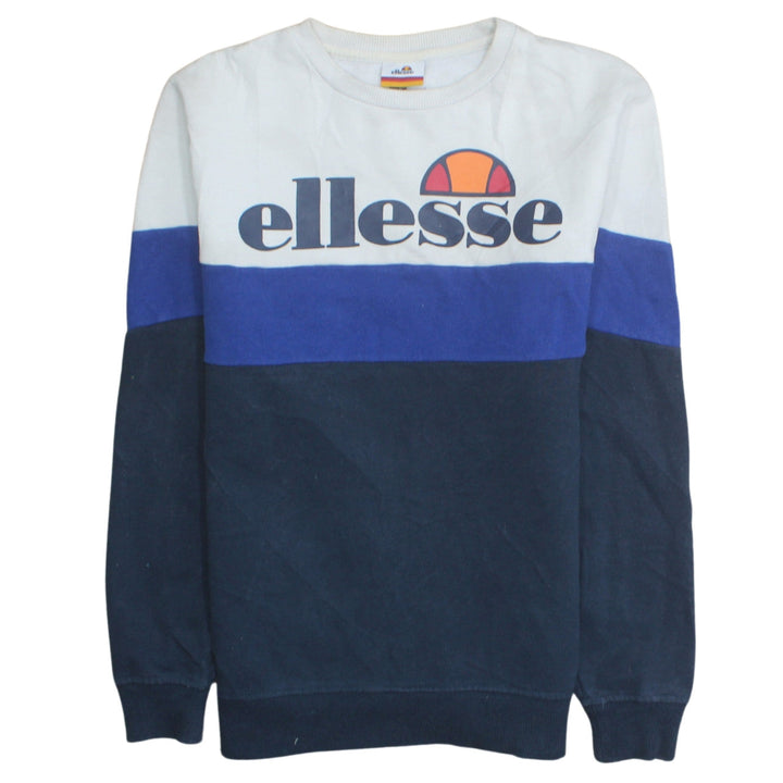 Ellesse Mens Blue Colour Block Crew Neck Sweatshirt Size S