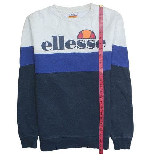 Ellesse Mens Blue Colour Block Crew Neck Sweatshirt Size S