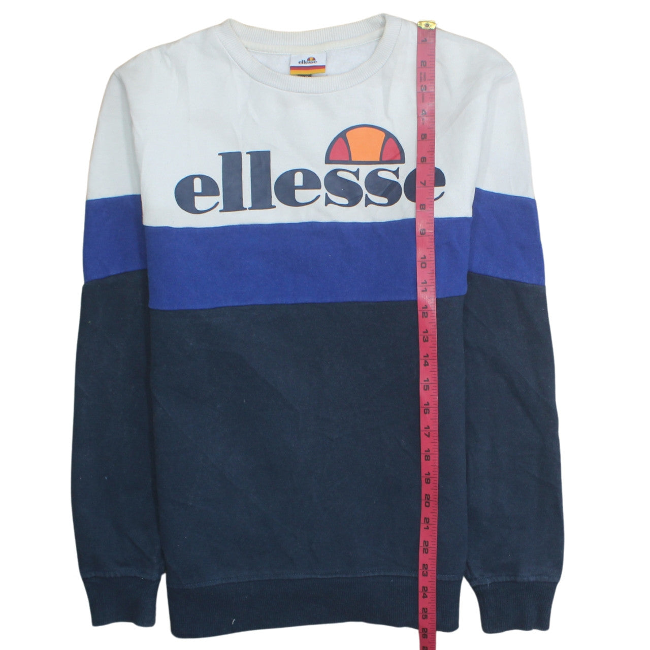 Ellesse Mens Blue Colour Block Crew Neck Sweatshirt Size S