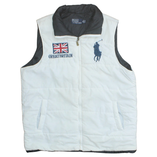 Ralph Lauren Men's White Padded Bodywarmer Gilet M Great Britain