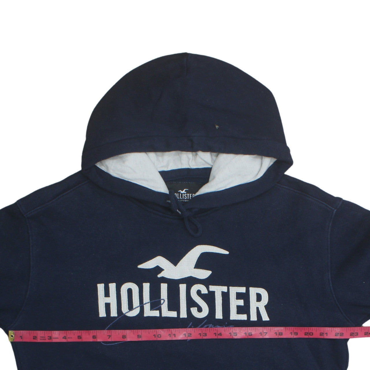 Hollister Men's Blue Pullover Hoodie M Logo Graphic Fleece Sweatshirt
