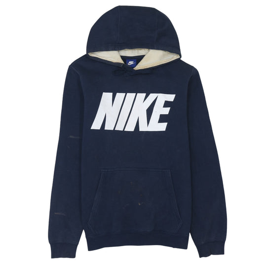 Nike Men's Blue Pullover Hoodie Size S Logo Fleece Sweatshirt