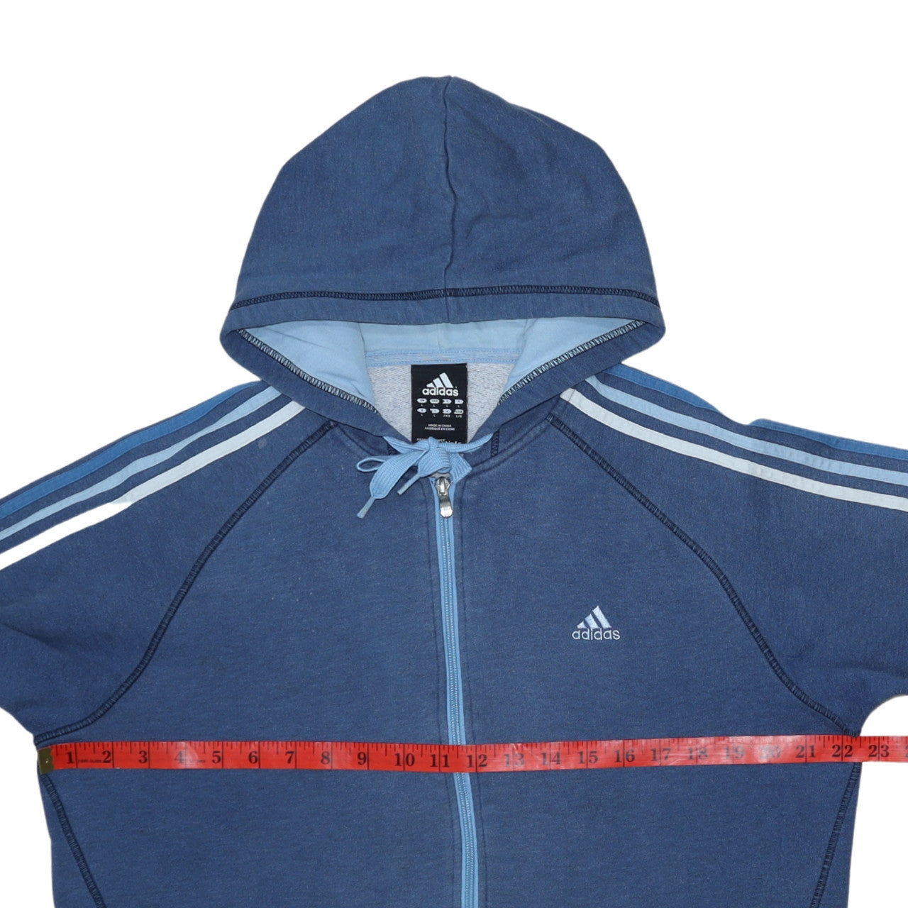 Adidas Men's Blue Full Zip Hoodie L Performance Essentials