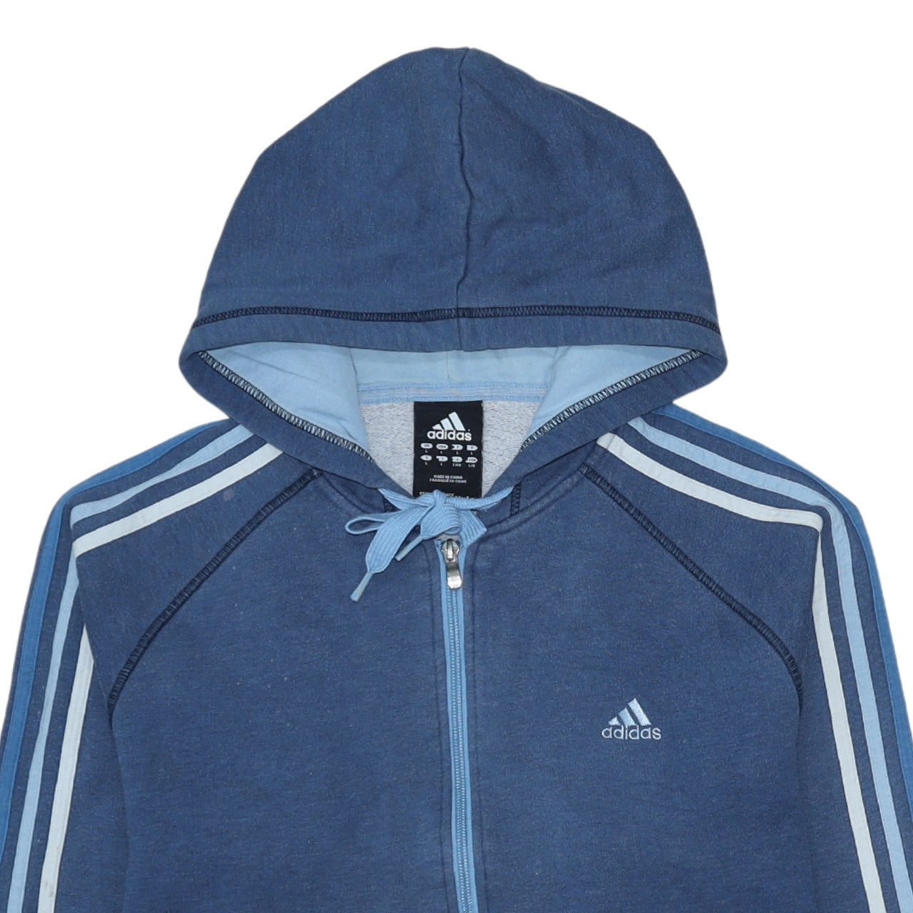 Adidas Men's Blue Full Zip Hoodie L Performance Essentials