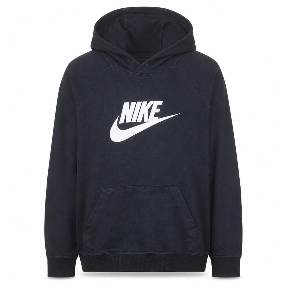 Front view of Nike Men's Black Pullover Hoodie L Regular Fit Graphic Sportswear