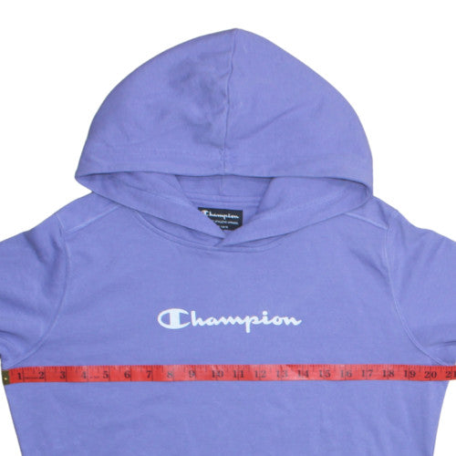 Champion Womens Purple Pullover Hoodie L Cotton Blend Casual Sweatshirt