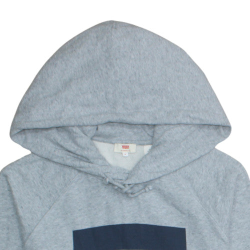 Levi's Men's Grey Pullover Hoodie M Logo Fleece Sweatshirt