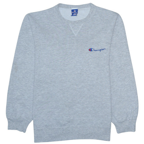 Champion Men's Grey Pullover Sweatshirt L Vintage Logo Fleece