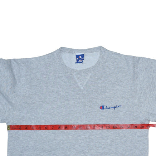 Champion Men's Grey Pullover Sweatshirt L Vintage Logo Fleece