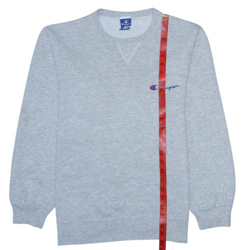Champion Men's Grey Pullover Sweatshirt L Vintage Logo Fleece