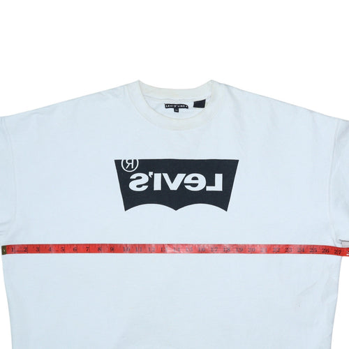 Levi's Line 8 Men's White XL Crew Neck Logo Sweatshirt