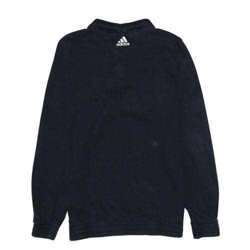 Adidas Boys Black 13-14 Years 1/4 Zip Fleece Sweatshirt
