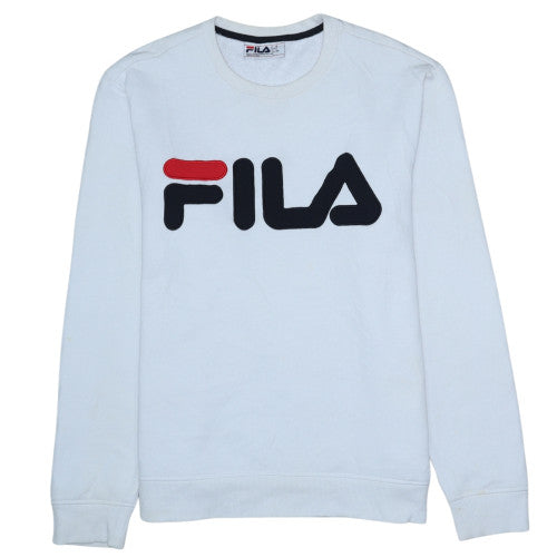 FILA Men's White Crew Neck Logo Pullover Sweatshirt Size M