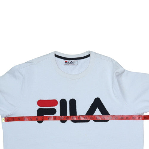 FILA Men's White Crew Neck Logo Pullover Sweatshirt Size M