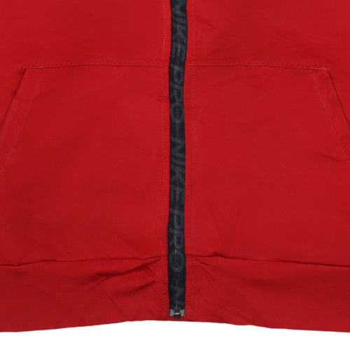 Nike Men's Red Full Zip Dri-Fit Athletic Hoodie Size L