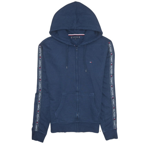 Tommy Hilfiger Men’s Blue Full Zip Hoodie M Logo Fleece Sweatshirt